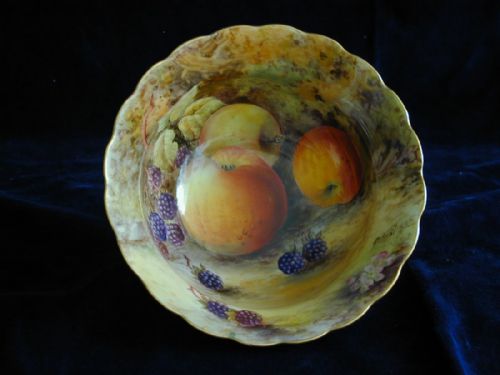 Royal Worcester Fruit Decorated Large Sugar Bowl