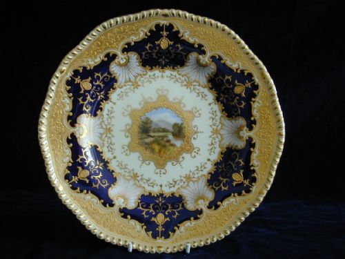 COALPORT 8 PIECE DESSERT SERVICE ARTIST SIGNED FABULOUS GILDING - ADDITIONAL PHOTO 5