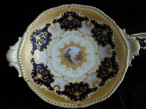 COALPORT 8 PIECE DESSERT SERVICE ARTIST SIGNED FABULOUS GILDING - ADDITIONAL PHOTO 9