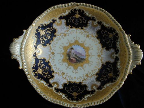 COALPORT 8 PIECE DESSERT SERVICE ARTIST SIGNED FABULOUS GILDING - ADDITIONAL PHOTO 10