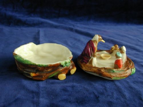 ROYAL WORCESTER RARE BIRDS NEST POT AND COVER - ADDITIONAL PHOTO 2