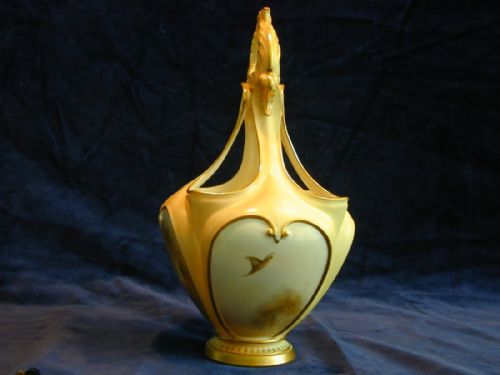 ROYAL WORCESTER POT POURRI BASKET PHEASANTS BY JAMES STINTON - ADDITIONAL PHOTO 2