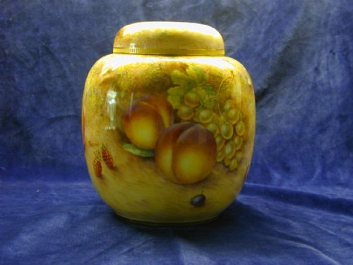 ROYAL WORCESTER FRUIT PAINTED GINGER JAR BY FREEMAN - ADDITIONAL PHOTO 2