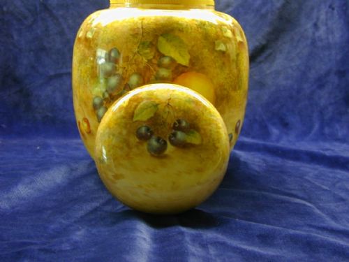 ROYAL WORCESTER FRUIT PAINTED GINGER JAR BY FREEMAN - ADDITIONAL PHOTO 3
