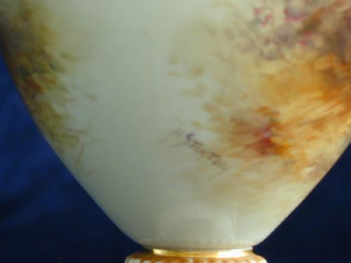 ROYAL WORCESTER ARTIST SIGNED VASE SIGNED H STINTON - ADDITIONAL PHOTO 3
