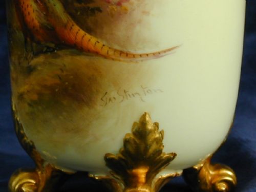 ROYAL WORCESTER ARTIST SIGNED VASE JAMES STINTON - ADDITIONAL PHOTO 3