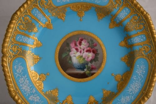 ROYAL CROWN DERBY CABINET PLATE SIGNED DESIRE LEROY - ADDITIONAL PHOTO 1