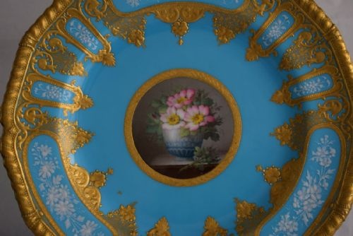 ROYAL CROWN DERBY CABINET PLATE SIGNED DESIRE LEROY - ADDITIONAL PHOTO 1