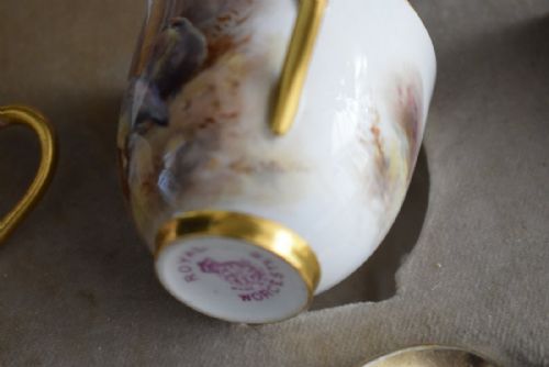 ROYAL WORCESTER CASED DEMI TASSE COFFE SET BY JAMES STINTON - ADDITIONAL PHOTO 6