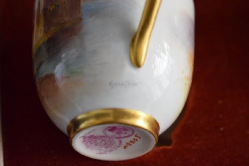ROYAL WORCESTER CASED COFFEE SET DECORATED WITH SCOTTISH CASTLES - ADDITIONAL PHOTO 4