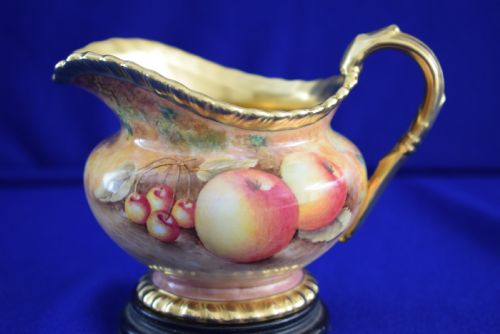 royal worcester fruit painted cream jug rope edge artist signed - CATEGORY: ANTIQUE JUGS - DATED 1960