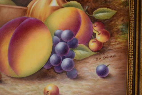 ROYAL WORCESTER FRUIT PAINTED PLAQUE BY DA SHINNIE - ADDITIONAL PHOTO 1