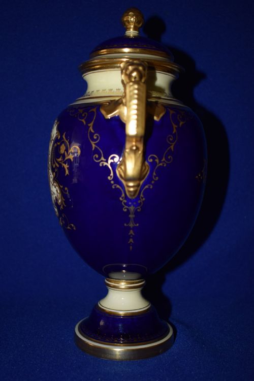 COALPORT PAIR OF HAND PAINTED VASES AND COVERS - ADDITIONAL PHOTO 4