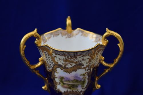 COALPORT HAND PAINTED 3 HANDLED GOBLET - ADDITIONAL PHOTO 4