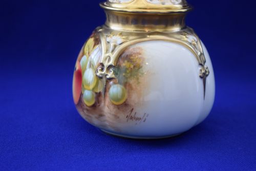 ROYAL WORCESTER PAINTED FRUIT SMALL POT POURRI - ADDITIONAL PHOTO 2