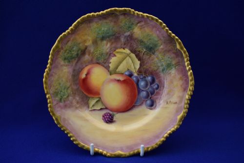 royal worcester painted fruit tea plate 7 - CATEGORY: ANTIQUE CERAMICS - DATED 1960