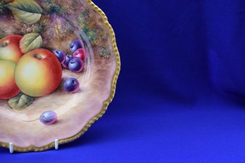 ROYAL WORCESTER PAINTED FRUIT ROPE EDGE PLATE 95 - ADDITIONAL PHOTO 1