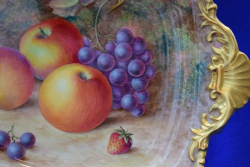 ROYAL WORCESTER PAINTED FRUIT TUDOR TRAY ARTIST SIGNED - ADDITIONAL PHOTO 1