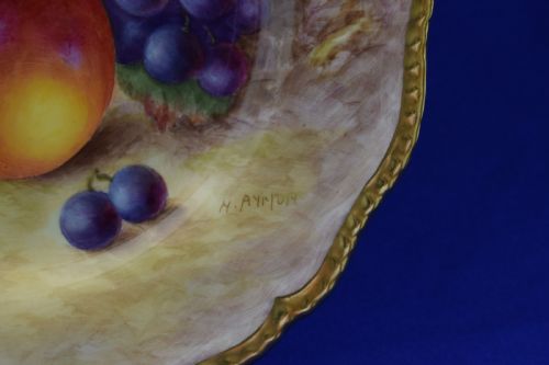 ROYAL WORCESTER PAINTED FRUIT ROPE EDGE PLATE 95 - ADDITIONAL PHOTO 1