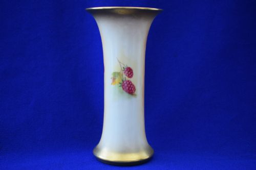 ROYAL WORCESTER PAINTED FRUIT SPILL VASE SIGNED A SHUCK - ADDITIONAL PHOTO 1