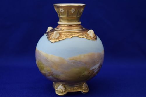 ROYAL WORCESTER VASE STORKS SIGNED WALTER POWELL - ADDITIONAL PHOTO 1
