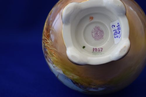 ROYAL WORCESTER VASE STORKS SIGNED WALTER POWELL - ADDITIONAL PHOTO 4