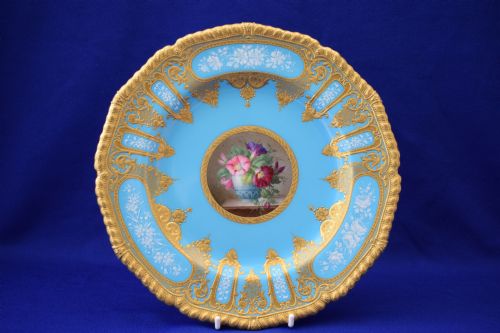royal crown derby cabinet plate signed leroy - CATEGORY: ANTIQUE PLATES - DATED 1900