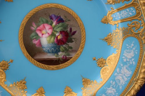 ROYAL CROWN DERBY CABINET PLATE SIGNED LEROY - ADDITIONAL PHOTO 2