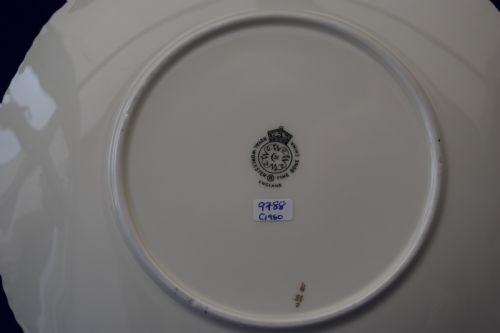 ROYAL WORCESTER ROPE EDGE BREAD AND BUTTER PLATE PAINTED FRUIT - ADDITIONAL PHOTO 1