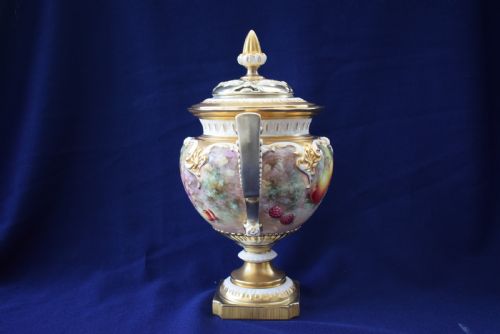 ROYAL WORCESTER POT POURRI VASE AND COVER PAINTED FRUIT - ADDITIONAL PHOTO 2