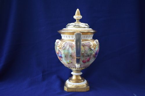 ROYAL WORCESTER POT POURRI VASE AND COVER PAINTED FRUIT - ADDITIONAL PHOTO 3