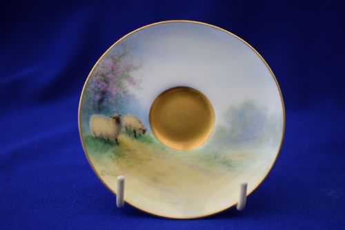 ROYAL WORCESTER DEMI TASSE CUP AND SAUCER ARTIST SIGNED - ADDITIONAL PHOTO 1