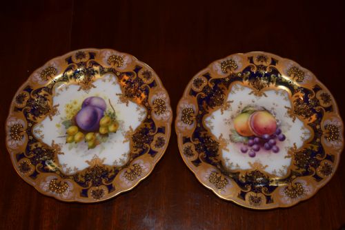 ROYAL WORCESTER ARTIST SIGNED 17 PIECE DESSERT SERVICE PAINTED FRUIT - ADDITIONAL PHOTO 7