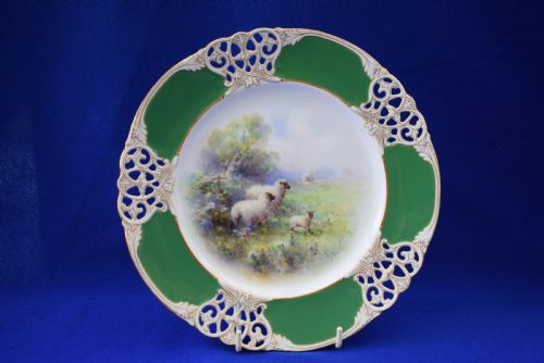 royal worcester cabinet plate sheep by harry davis - CATEGORY: ANTIQUE PLATES - DATED 1900