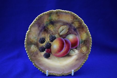 royal worcester painted fruit 6 tea plate signed j smith - CATEGORY: ANTIQUE PLATES - DATED 1960