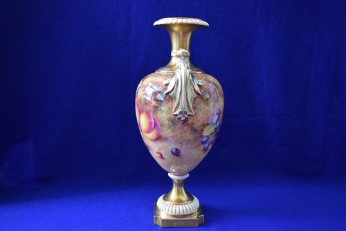 ROYAL WORCESTER LARGE PAINTED FRUIT VASE BY FREEMAN - ADDITIONAL PHOTO 2