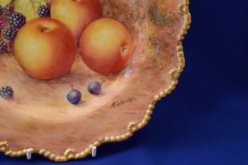 ROYAL WORCESTER PAINTED FRUIT STAR EDGE PLATE - ADDITIONAL PHOTO 1