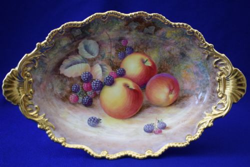 ROYAL WORCESTER PAINTED FRUIT LOW COMPORT SIGNED H AYRTON - ADDITIONAL PHOTO 1
