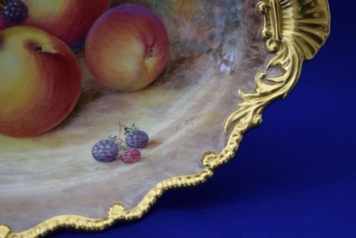ROYAL WORCESTER PAINTED FRUIT LOW COMPORT SIGNED H AYRTON - ADDITIONAL PHOTO 2