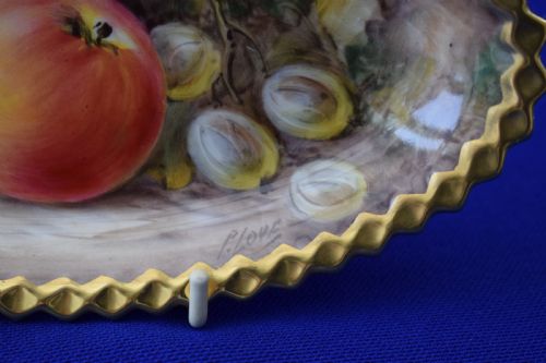 ROYAL WORCESTER PAINTED FRUIT BON BON DISH - ADDITIONAL PHOTO 1