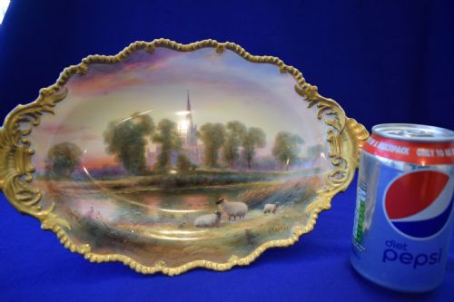 ROYAL WORCESTER HAND PAINTED LOW COMPORT BY HARRY DAVIS - ADDITIONAL PHOTO 4