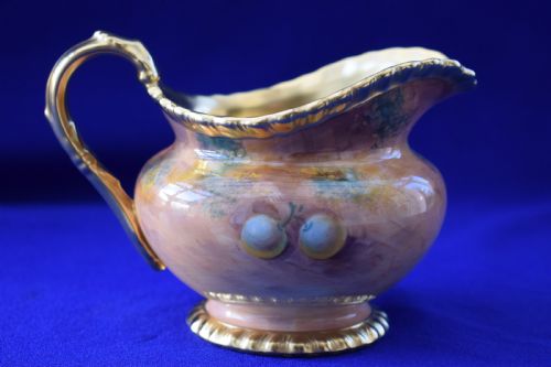 ROYAL WORCESTER PAINTED FRUIT ROPE EDGE CREAM JUG - ADDITIONAL PHOTO 1