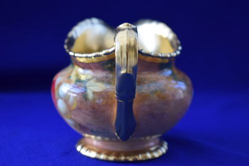 ROYAL WORCESTER PAINTED FRUIT ROPE EDGE CREAM JUG - ADDITIONAL PHOTO 2