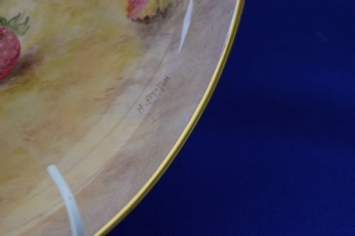 ROYAL WORCESTER PAIR OF PAINTED FRUIT FLOATING FLOWER BOWLS BY H AYRTON - ADDITIONAL PHOTO 4