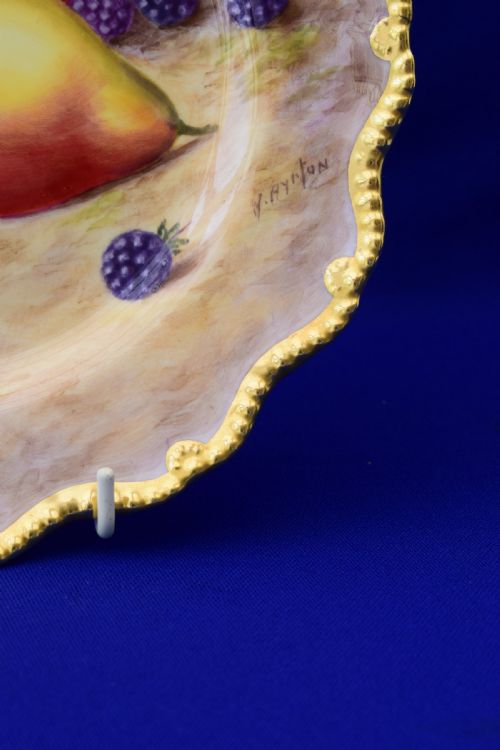 ROYAL WORCESTER PAINTED FRUIT STAR EDGE PLATE BY AYRTON - ADDITIONAL PHOTO 1