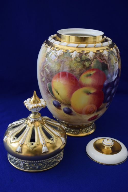 ROYAL WORCESTER 3 PIECE POT POURRI SIGNED H AYRTON - ADDITIONAL PHOTO 2