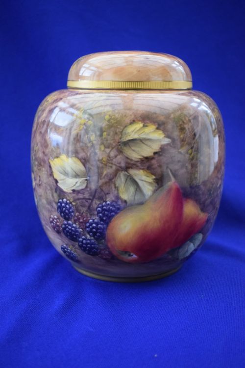 ROYAL WORCESTER PAINTED FRUIT GINGER JAR BY P LOVE - ADDITIONAL PHOTO 1