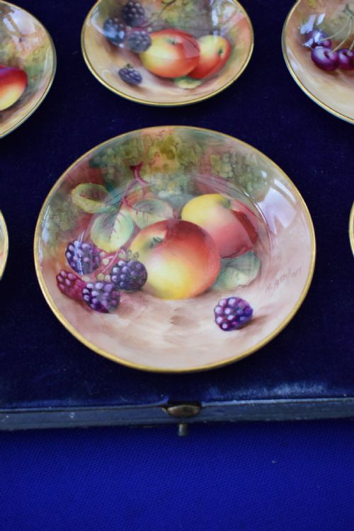 ROYAL WORCESTER PAINTED FRUIT CASED SET MADE FOR ASPREY - ADDITIONAL PHOTO 2