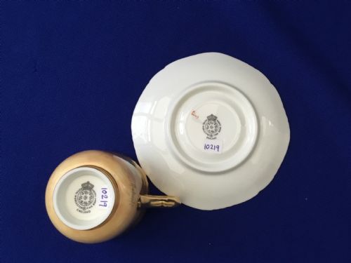 ROYAL WORCESTER PAINTED FRUIT ROPE EDGE COFFEE CUP AND SAUCER - ADDITIONAL PHOTO 2