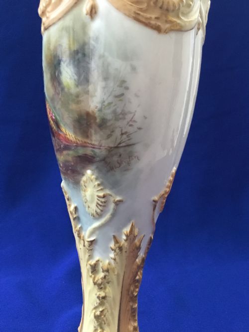 ROYAL WORCESTER GOBLET PHEASANTS BY JAMES STINTON - ADDITIONAL PHOTO 2